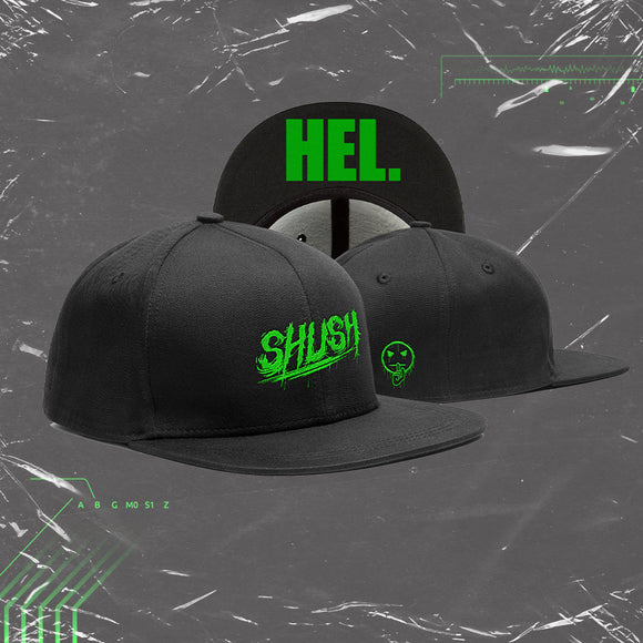 SHUSH: HEL SNAPBACK HAT (defect)