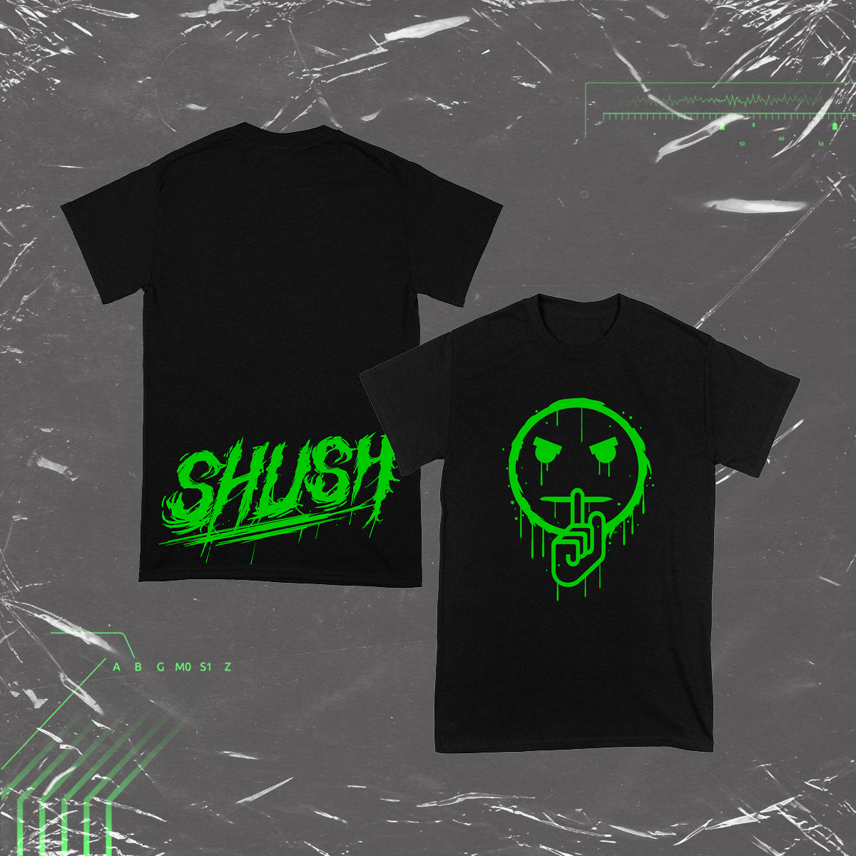 SHUSH: GREEN LOGO TSHIRT