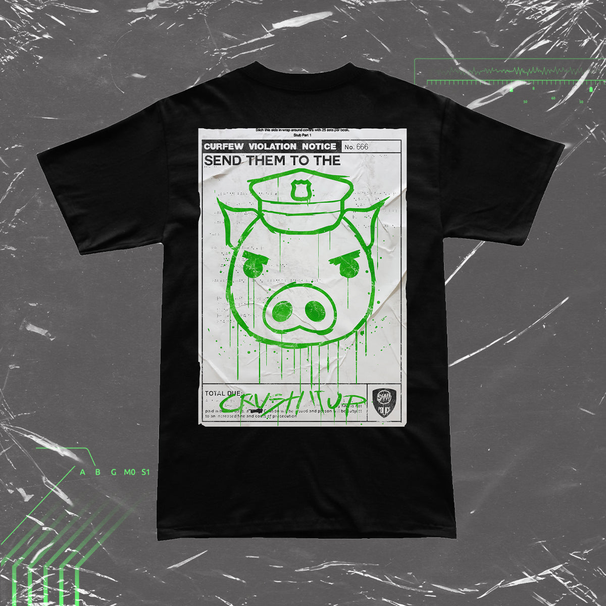 SHUSH: PIG EMOJI 'SEND THEM' CURFEW VIOLATION TSHIRT